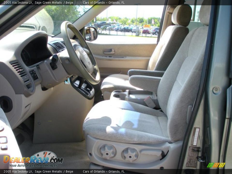 2005 Kia Sedona LX Sage Green Metallic / Beige Photo #12
