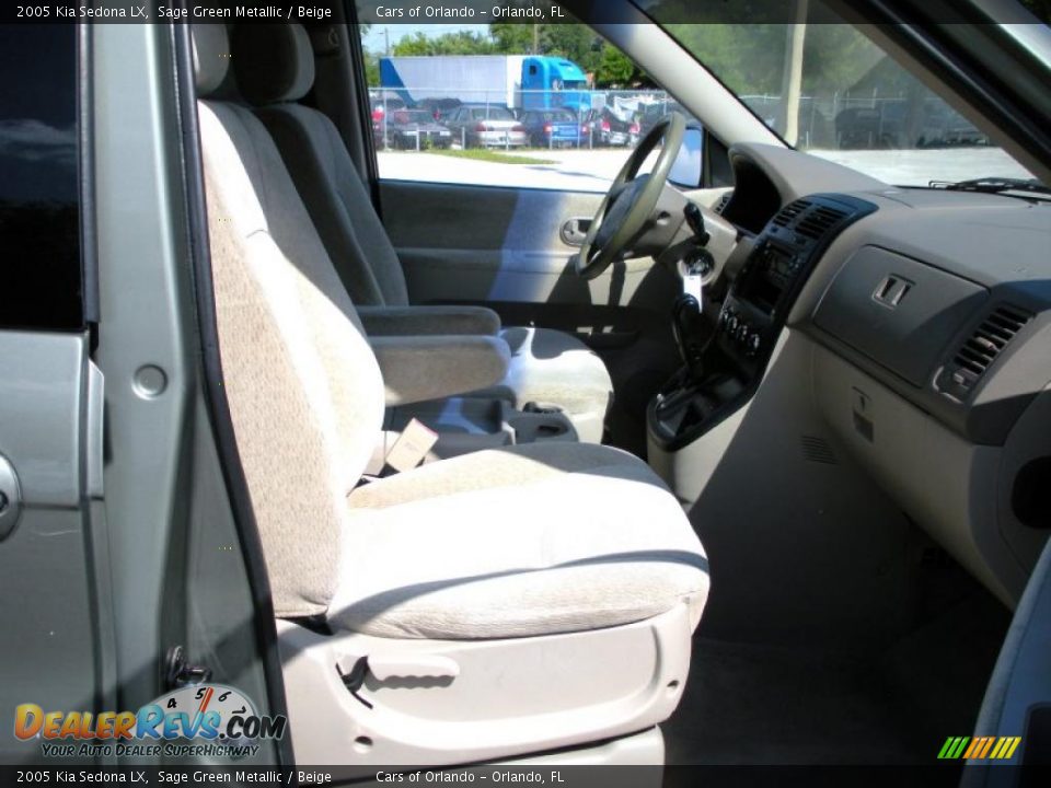 2005 Kia Sedona LX Sage Green Metallic / Beige Photo #17