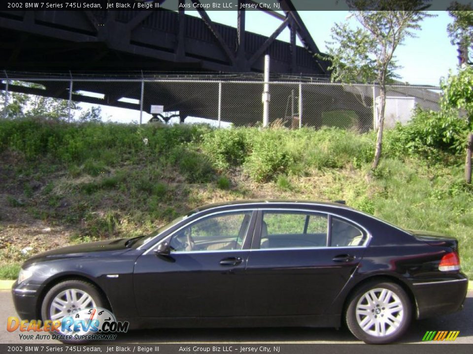 2002 BMW 7 Series 745Li Sedan Jet Black / Beige III Photo #3