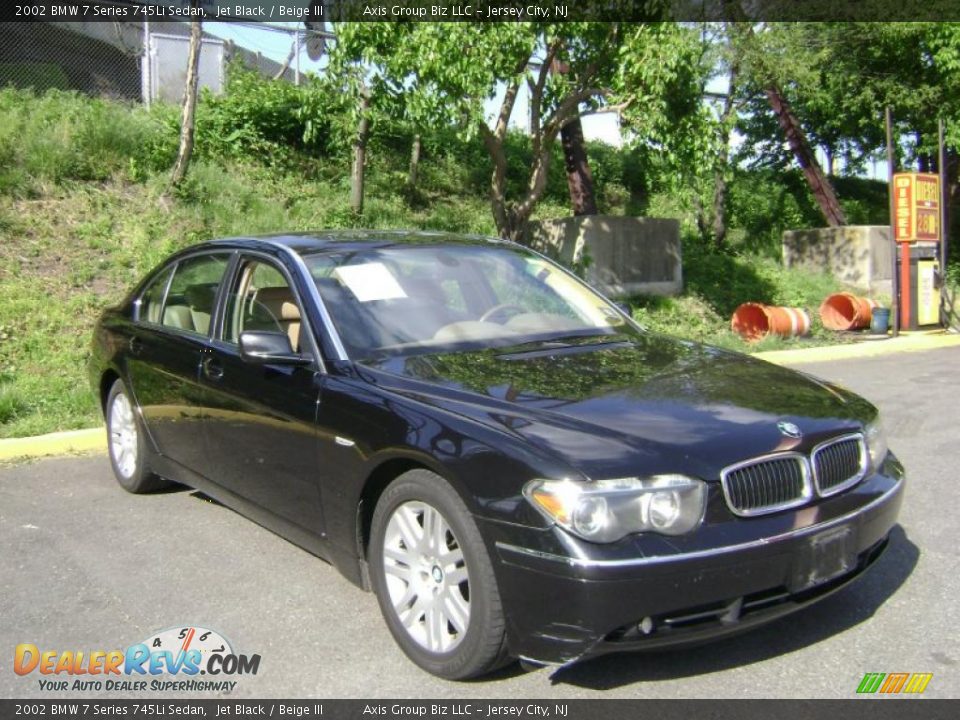2002 BMW 7 Series 745Li Sedan Jet Black / Beige III Photo #5