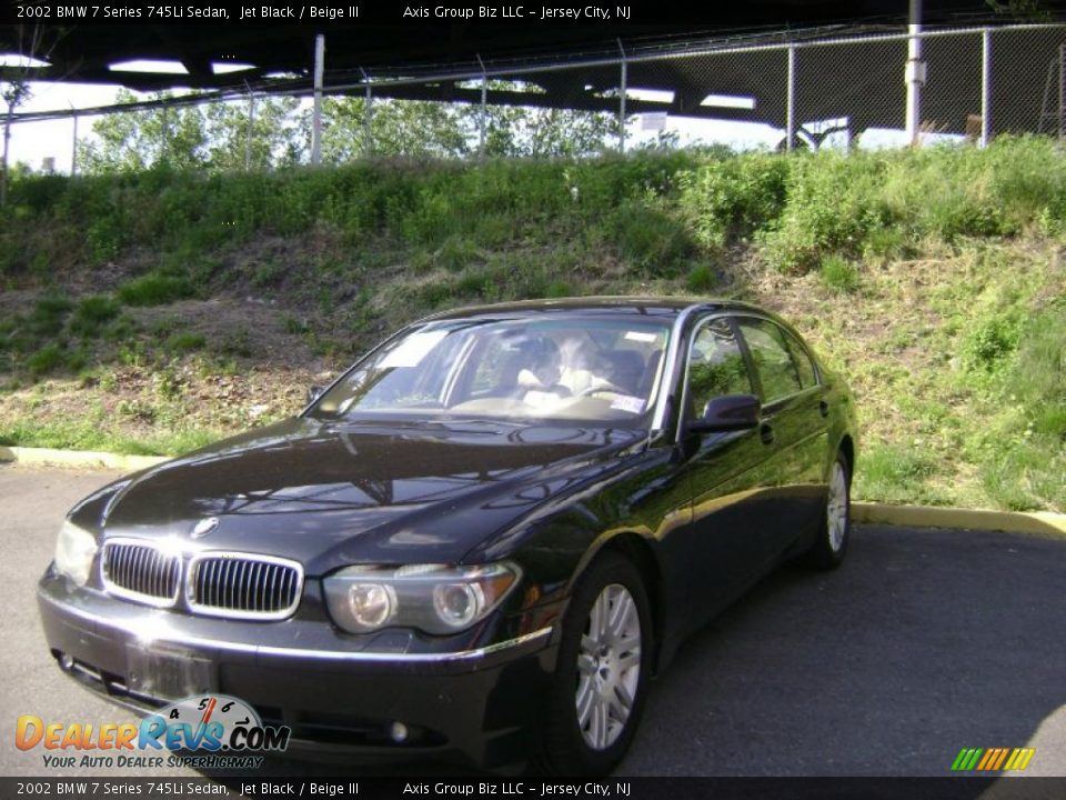 2002 BMW 7 Series 745Li Sedan Jet Black / Beige III Photo #6