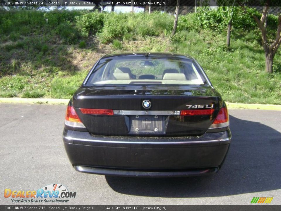 2002 BMW 7 Series 745Li Sedan Jet Black / Beige III Photo #10