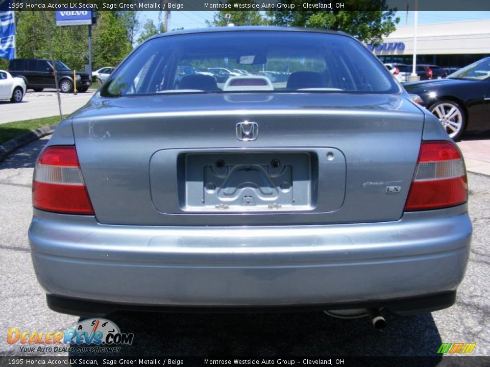 1995 Honda Accord LX Sedan Sage Green Metallic / Beige Photo #4