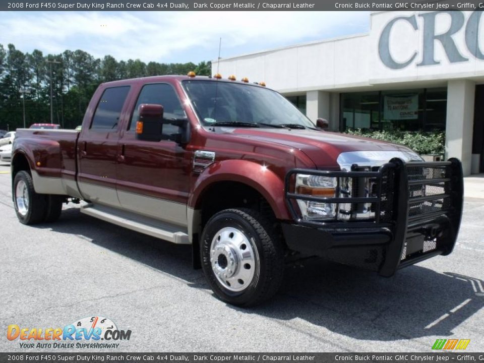 2008 Ford F450 Super Duty King Ranch Crew Cab 4x4 Dually Dark Copper Metallic / Chaparral Leather Photo #2