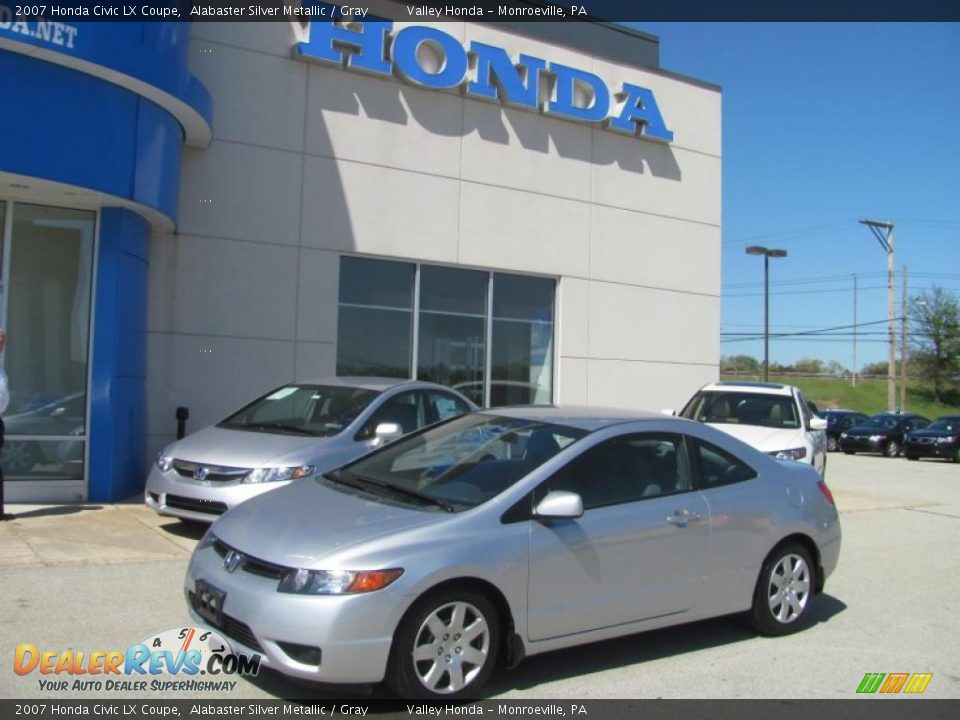 2007 Honda Civic LX Coupe Alabaster Silver Metallic / Gray Photo #1