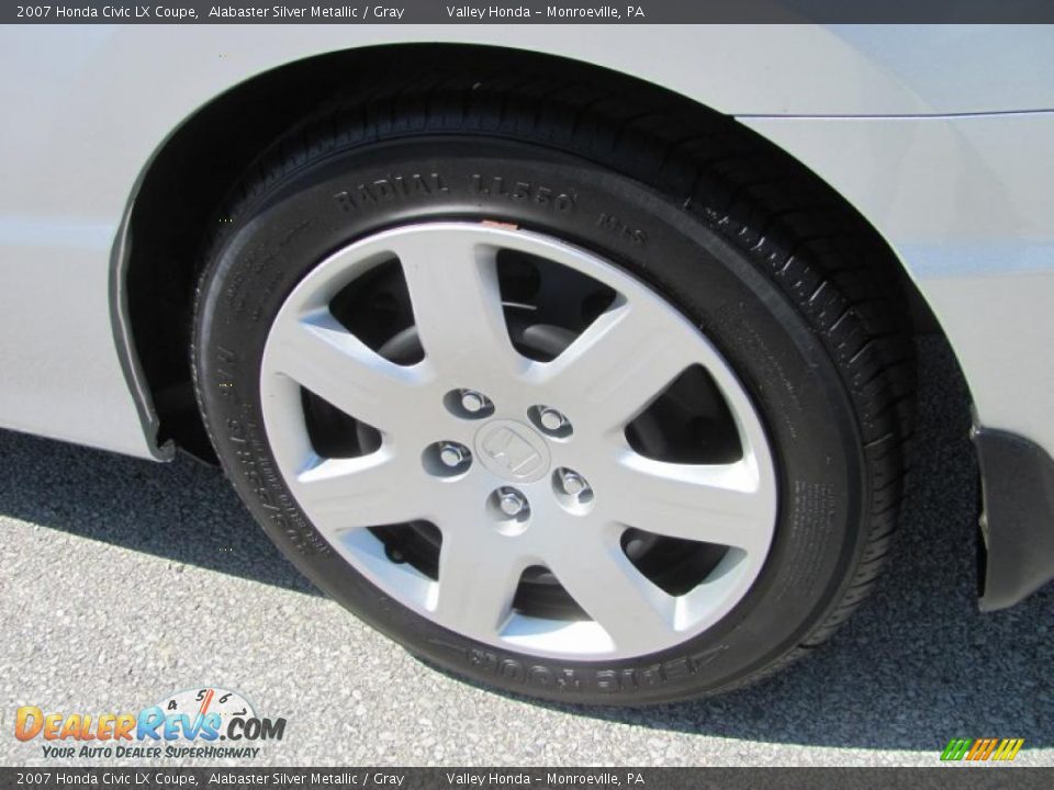 2007 Honda Civic LX Coupe Alabaster Silver Metallic / Gray Photo #4
