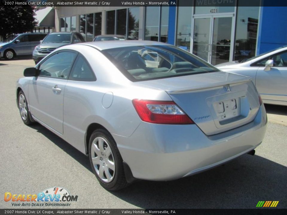 2007 Honda Civic LX Coupe Alabaster Silver Metallic / Gray Photo #5