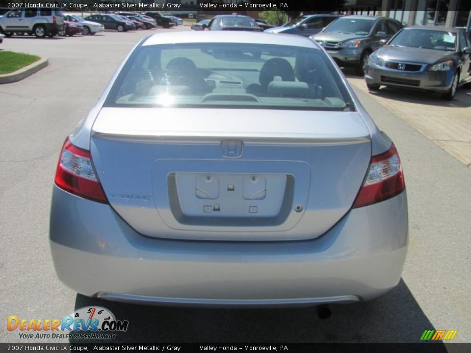 2007 Honda Civic LX Coupe Alabaster Silver Metallic / Gray Photo #6