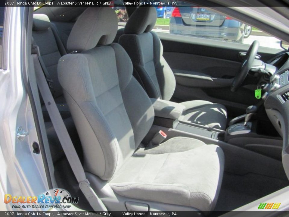 2007 Honda Civic LX Coupe Alabaster Silver Metallic / Gray Photo #9