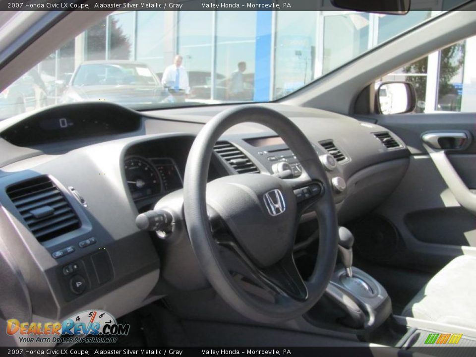 2007 Honda Civic LX Coupe Alabaster Silver Metallic / Gray Photo #11