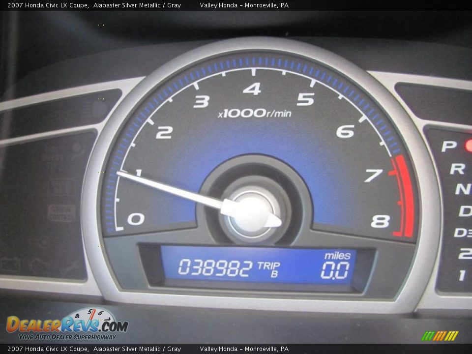 2007 Honda Civic LX Coupe Alabaster Silver Metallic / Gray Photo #15