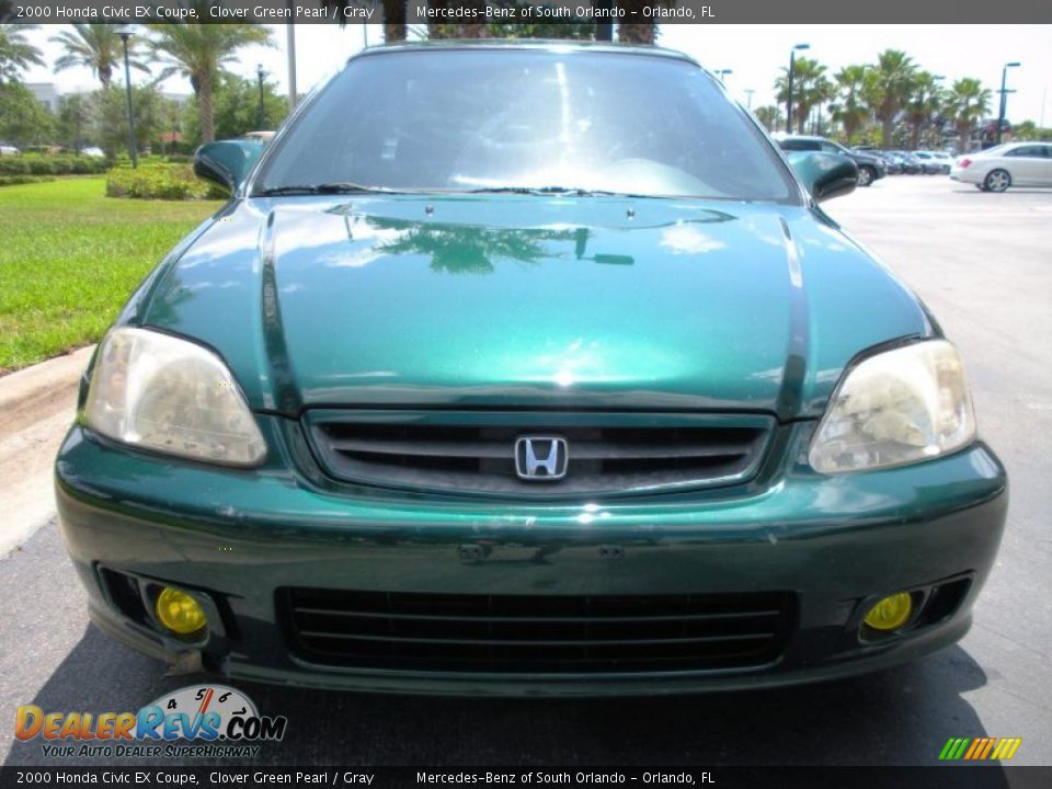 2000 Honda Civic EX Coupe Clover Green Pearl / Gray Photo #3