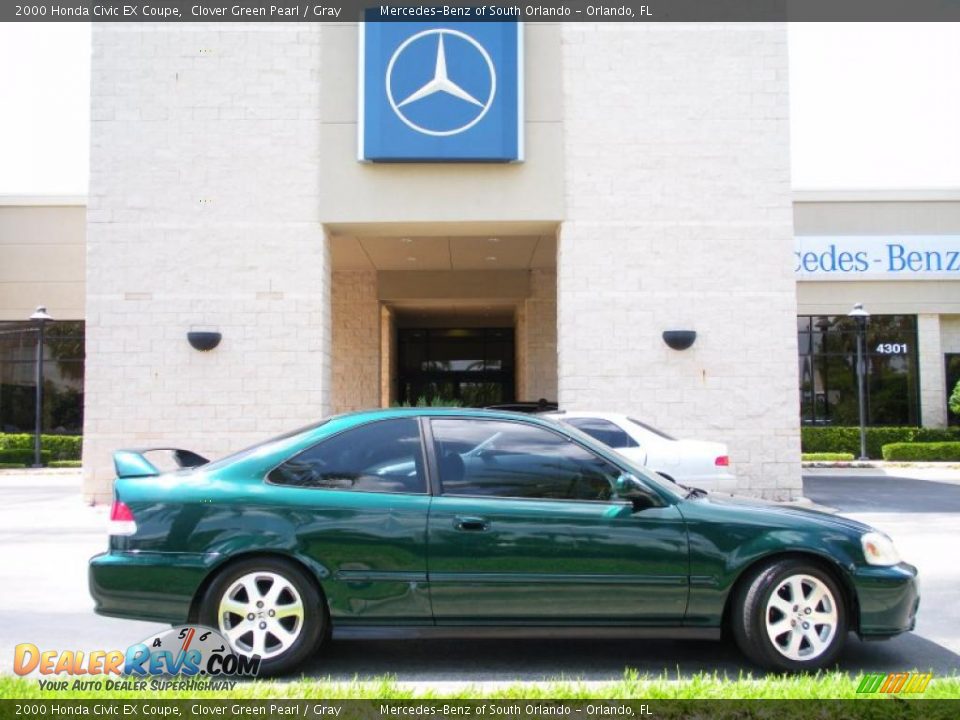 2000 Honda Civic EX Coupe Clover Green Pearl / Gray Photo #5