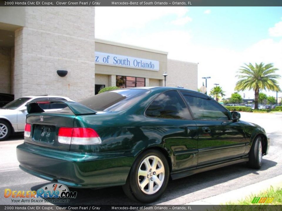 2000 Honda Civic EX Coupe Clover Green Pearl / Gray Photo #6