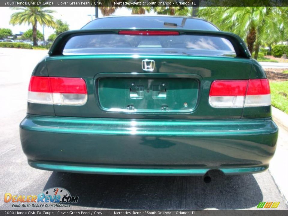 2000 Honda Civic EX Coupe Clover Green Pearl / Gray Photo #7