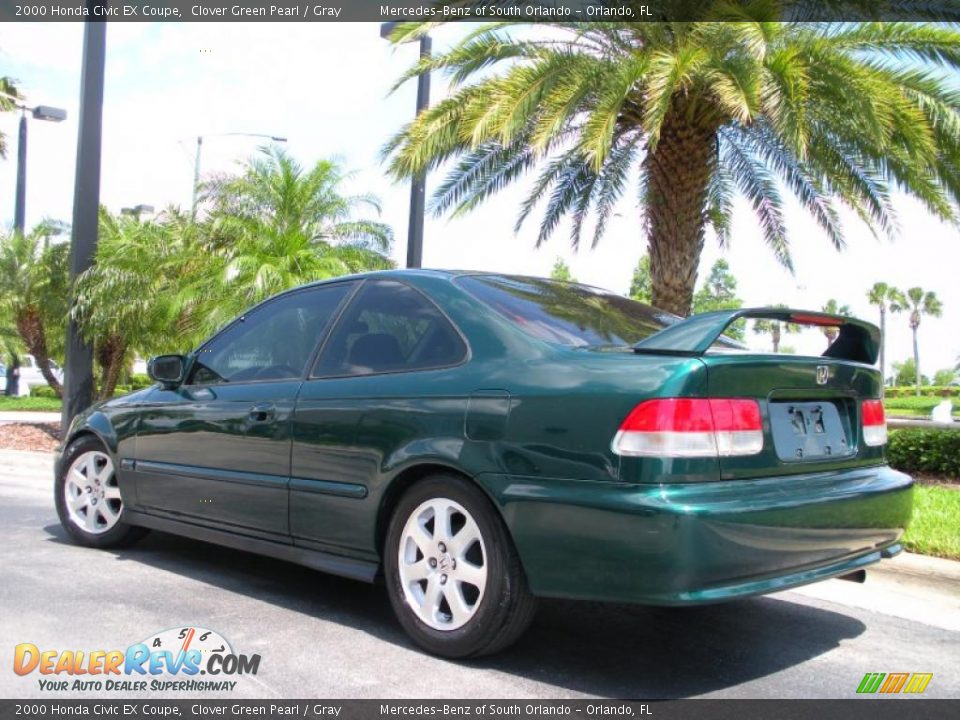 2000 Honda Civic EX Coupe Clover Green Pearl / Gray Photo #8