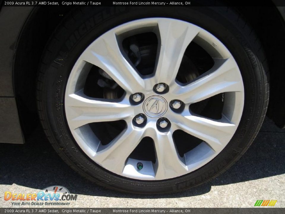 2009 Acura RL 3.7 AWD Sedan Grigio Metallic / Taupe Photo #12
