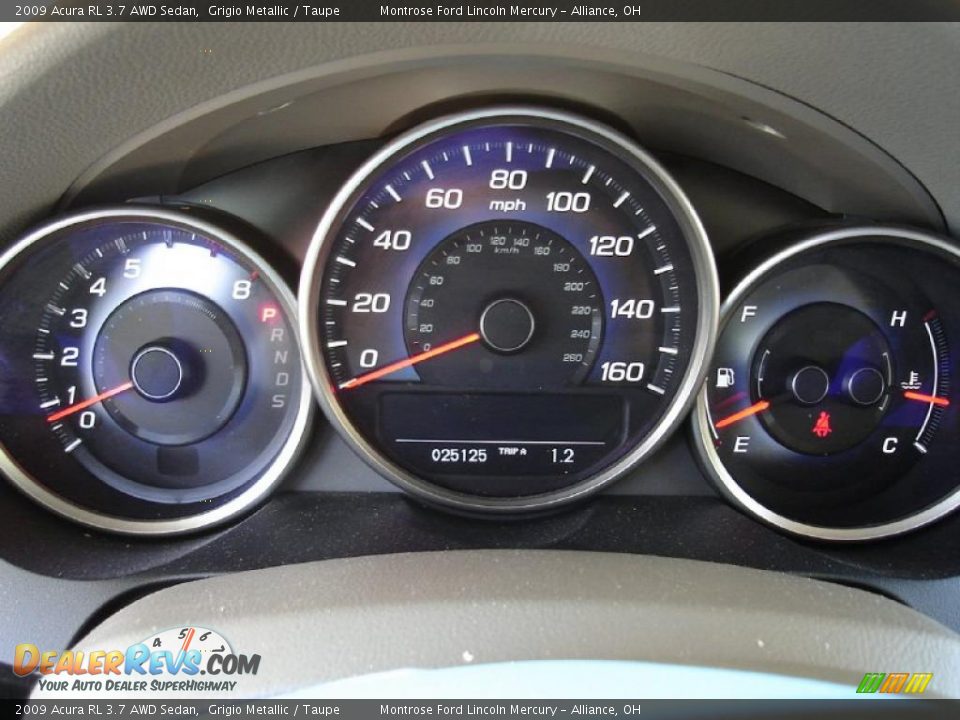 2009 Acura RL 3.7 AWD Sedan Grigio Metallic / Taupe Photo #27