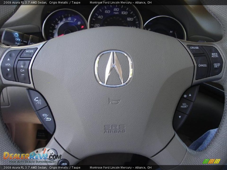 2009 Acura RL 3.7 AWD Sedan Grigio Metallic / Taupe Photo #28