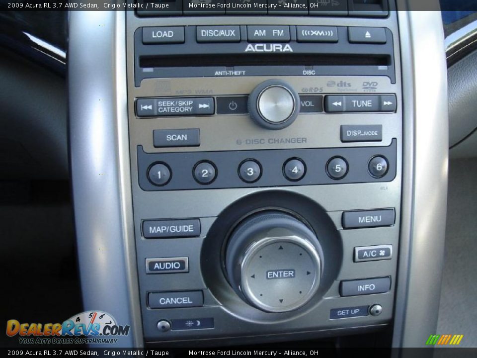 2009 Acura RL 3.7 AWD Sedan Grigio Metallic / Taupe Photo #30