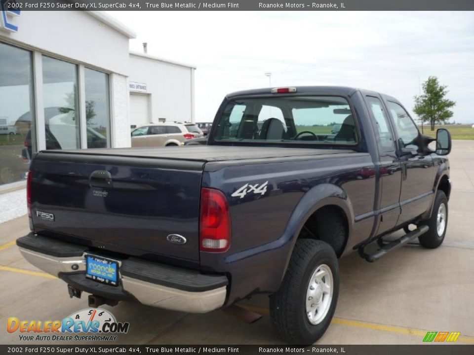 2002 Ford F250 Super Duty XL SuperCab 4x4 True Blue Metallic / Medium Flint Photo #14