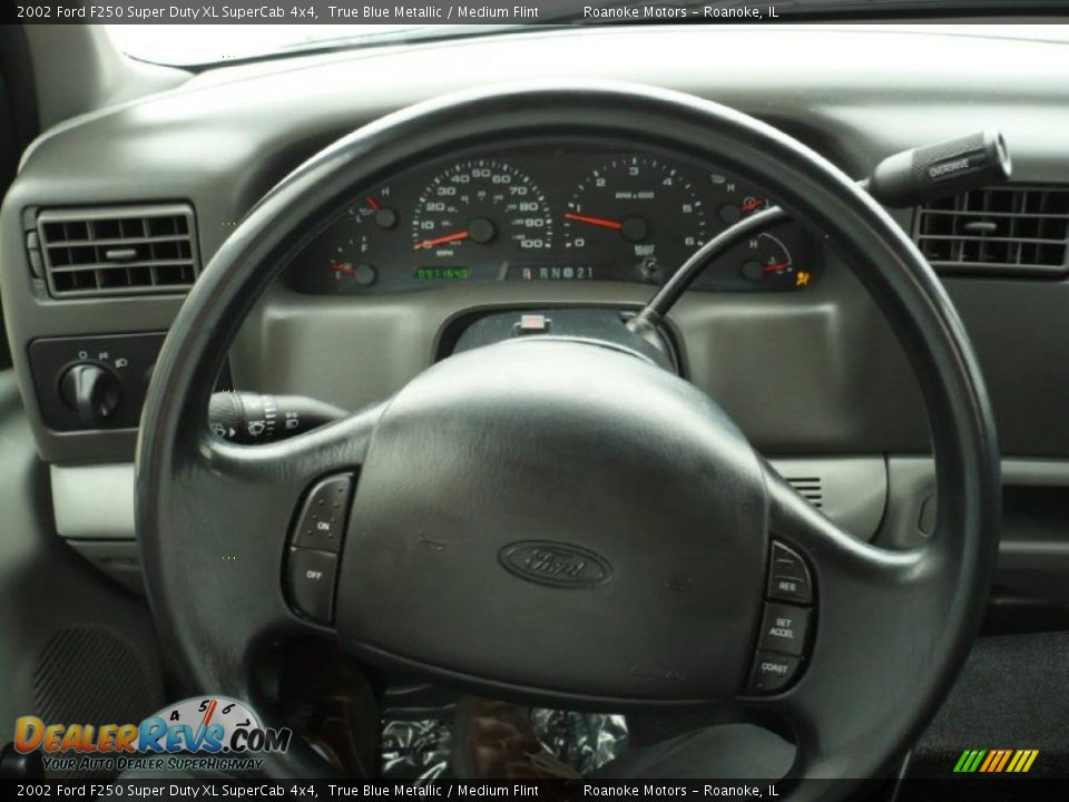 2002 Ford F250 Super Duty XL SuperCab 4x4 True Blue Metallic / Medium Flint Photo #21