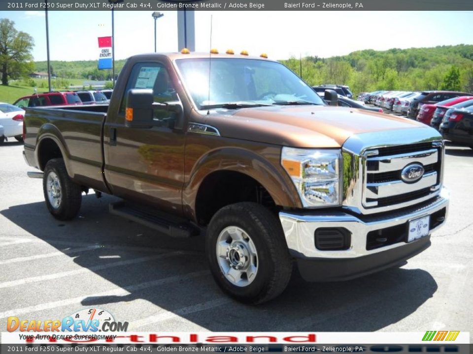 2011 Ford F250 Super Duty XLT Regular Cab 4x4 Golden Bronze Metallic / Adobe Beige Photo #4