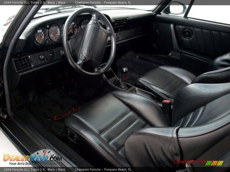 Black Interior - 1994 Porsche 911 Turbo 3.6 Photo #13