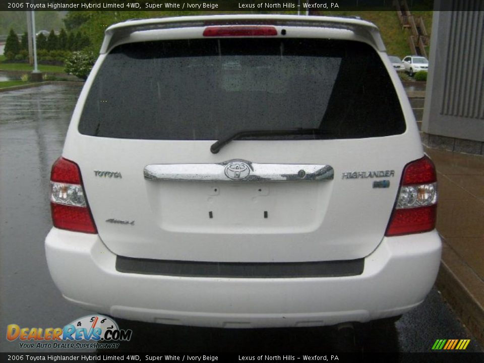 2006 Toyota Highlander Hybrid Limited 4WD Super White / Ivory Beige Photo #4