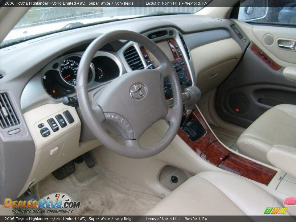 2006 Toyota Highlander Hybrid Limited 4WD Super White / Ivory Beige Photo #11
