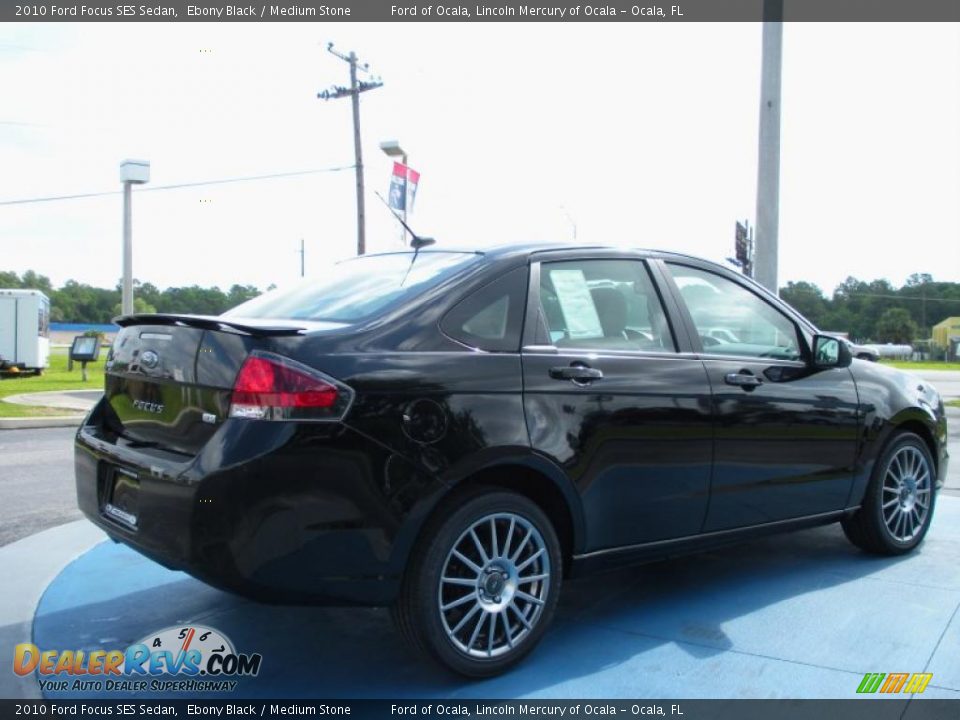 2010 Ford Focus SES Sedan Ebony Black / Medium Stone Photo #3