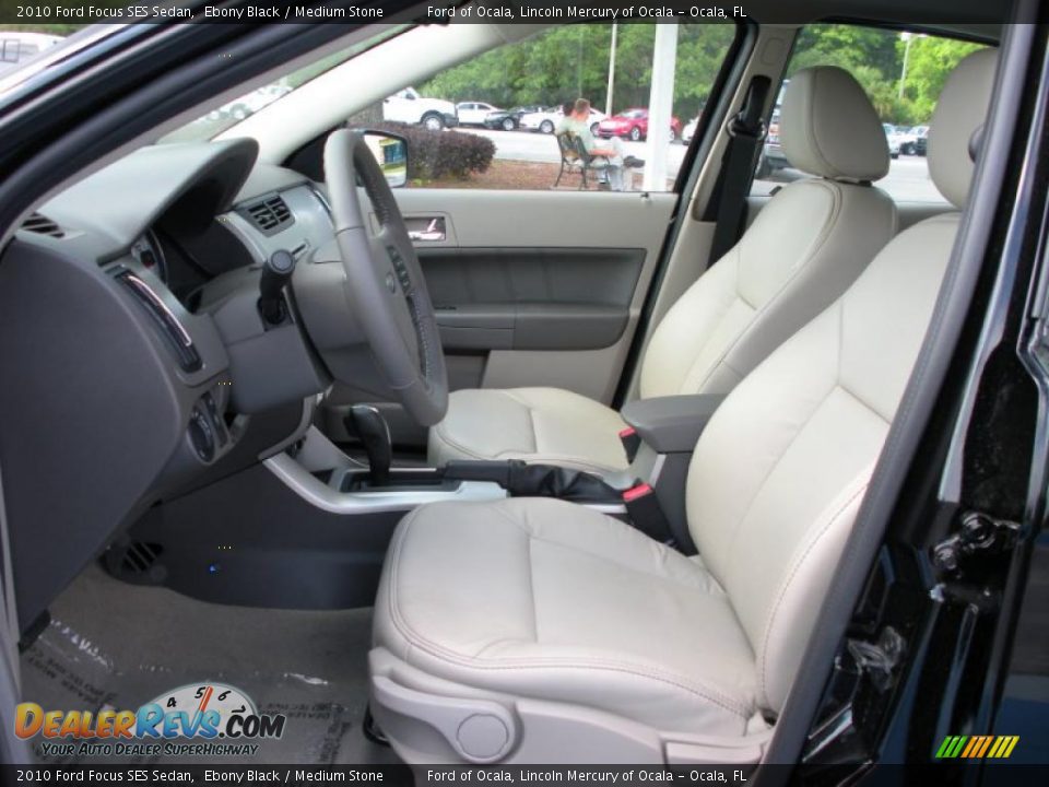 2010 Ford Focus SES Sedan Ebony Black / Medium Stone Photo #5