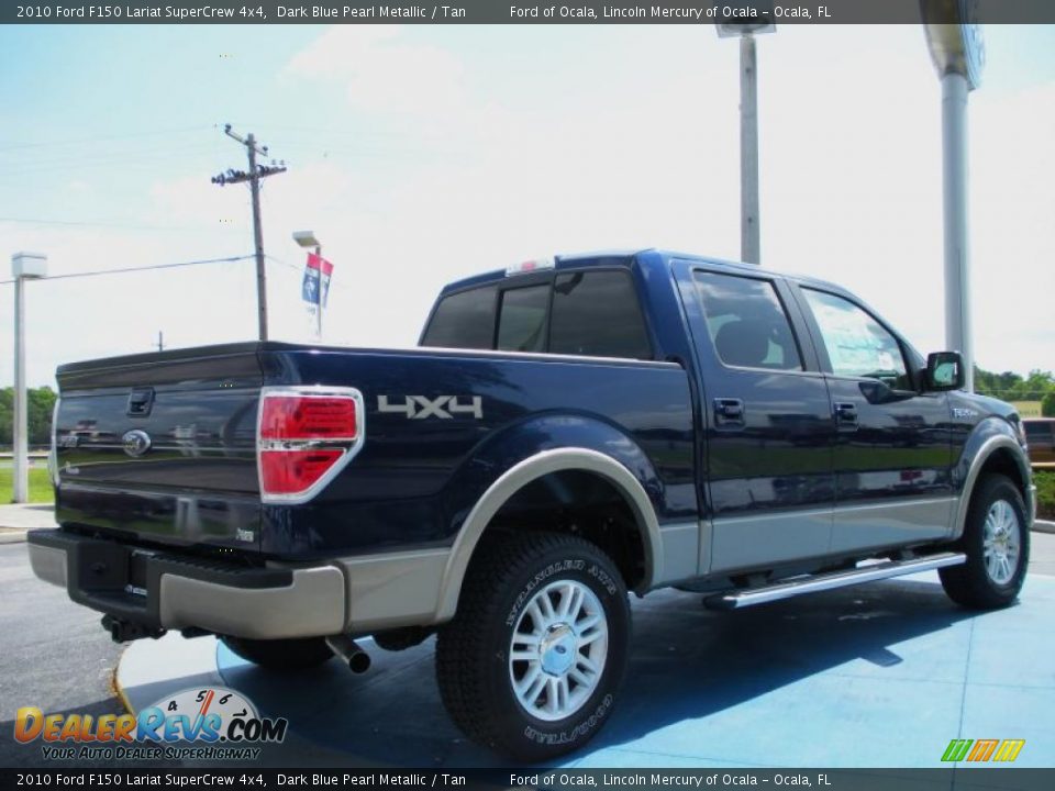 2010 Ford F150 Lariat SuperCrew 4x4 Dark Blue Pearl Metallic / Tan Photo #3