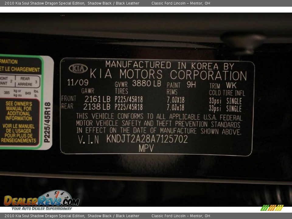 2010 Kia Soul Shadow Dragon Special Edition Shadow Black / Black Leather Photo #31