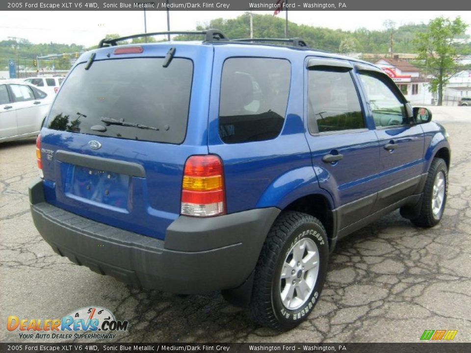 2005 Ford Escape XLT V6 4WD Sonic Blue Metallic / Medium/Dark Flint Grey Photo #4