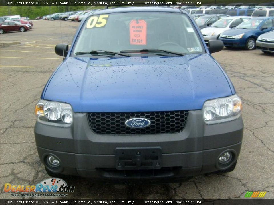 2005 Ford Escape XLT V6 4WD Sonic Blue Metallic / Medium/Dark Flint Grey Photo #7