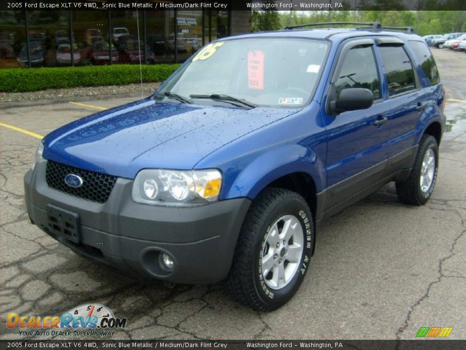 2005 Ford Escape XLT V6 4WD Sonic Blue Metallic / Medium/Dark Flint Grey Photo #8