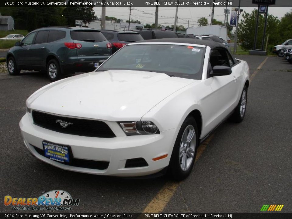 2010 Ford Mustang V6 Convertible Performance White / Charcoal Black Photo #1