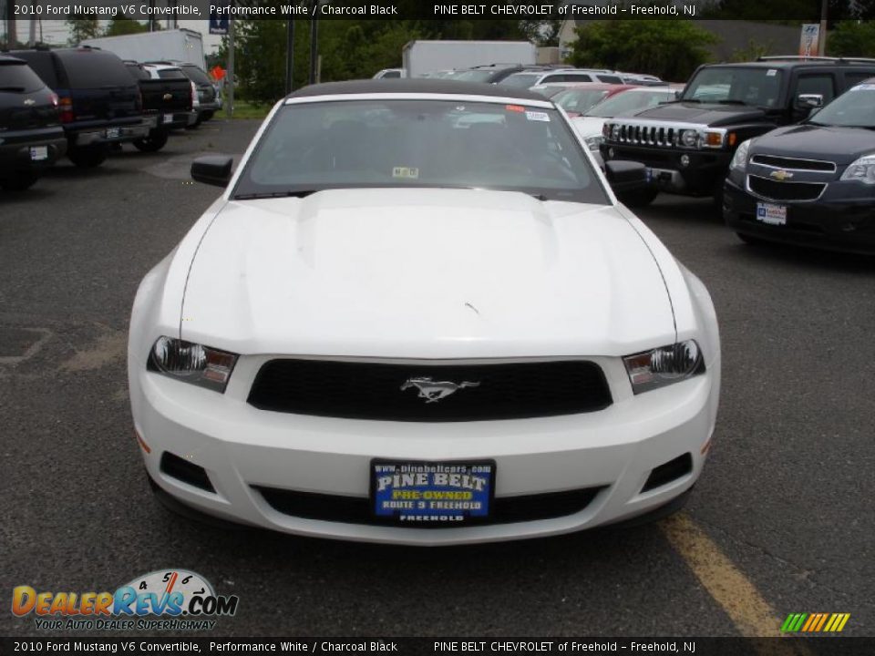 2010 Ford Mustang V6 Convertible Performance White / Charcoal Black Photo #2