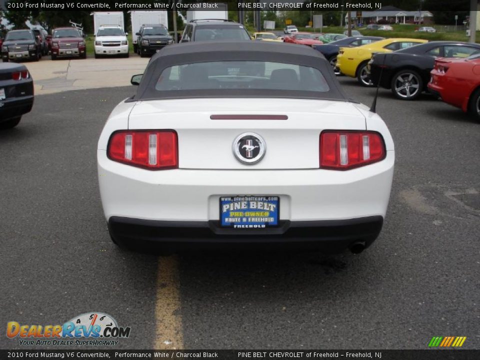 2010 Ford Mustang V6 Convertible Performance White / Charcoal Black Photo #5
