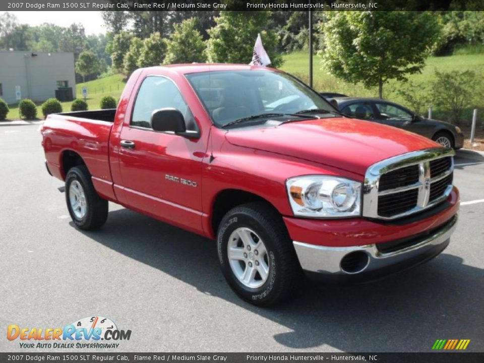 2007 Dodge Ram 1500 SLT Regular Cab Flame Red / Medium Slate Gray Photo #6