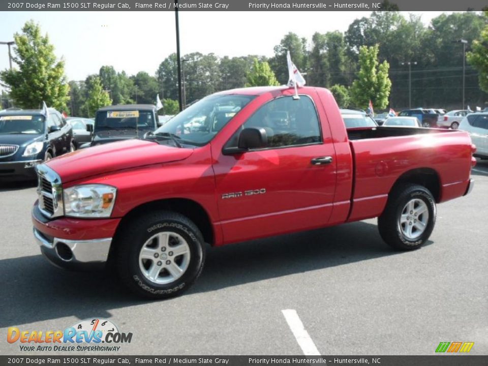 2007 Dodge Ram 1500 SLT Regular Cab Flame Red / Medium Slate Gray Photo #7