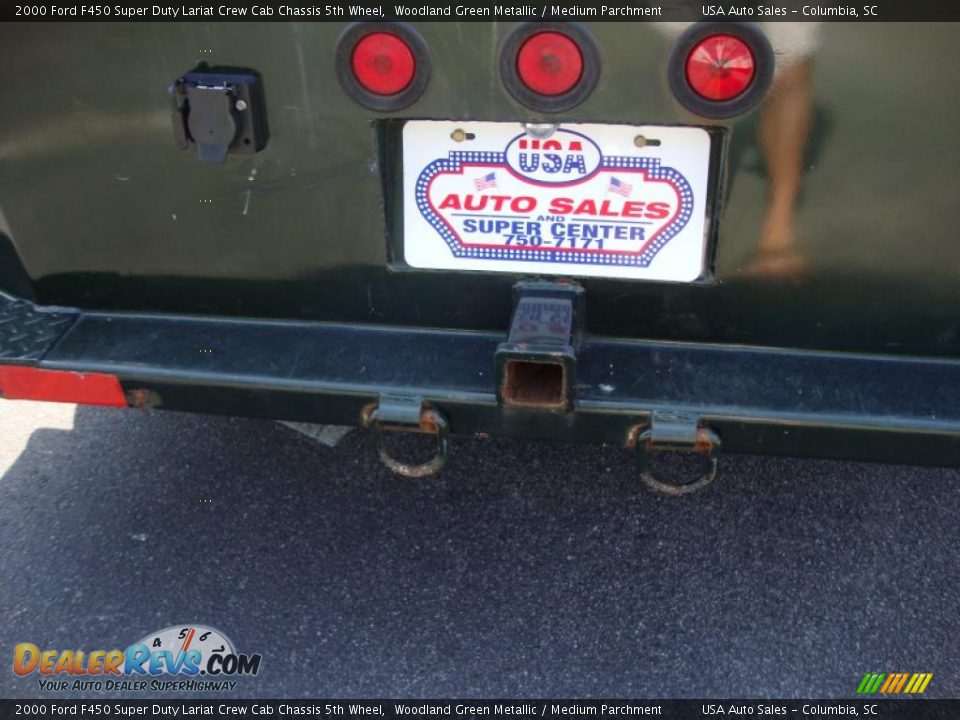 2000 Ford F450 Super Duty Lariat Crew Cab Chassis 5th Wheel Woodland Green Metallic / Medium Parchment Photo #20