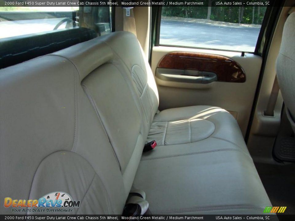 2000 Ford F450 Super Duty Lariat Crew Cab Chassis 5th Wheel Woodland Green Metallic / Medium Parchment Photo #30
