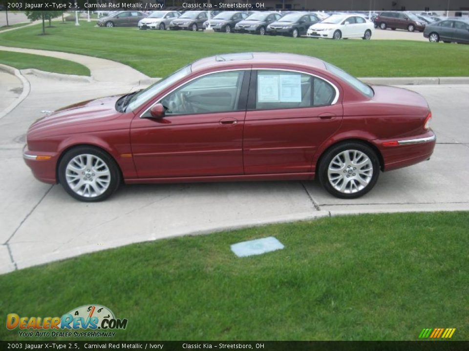 2003 Jaguar X-Type 2.5 Carnival Red Metallic / Ivory Photo #6