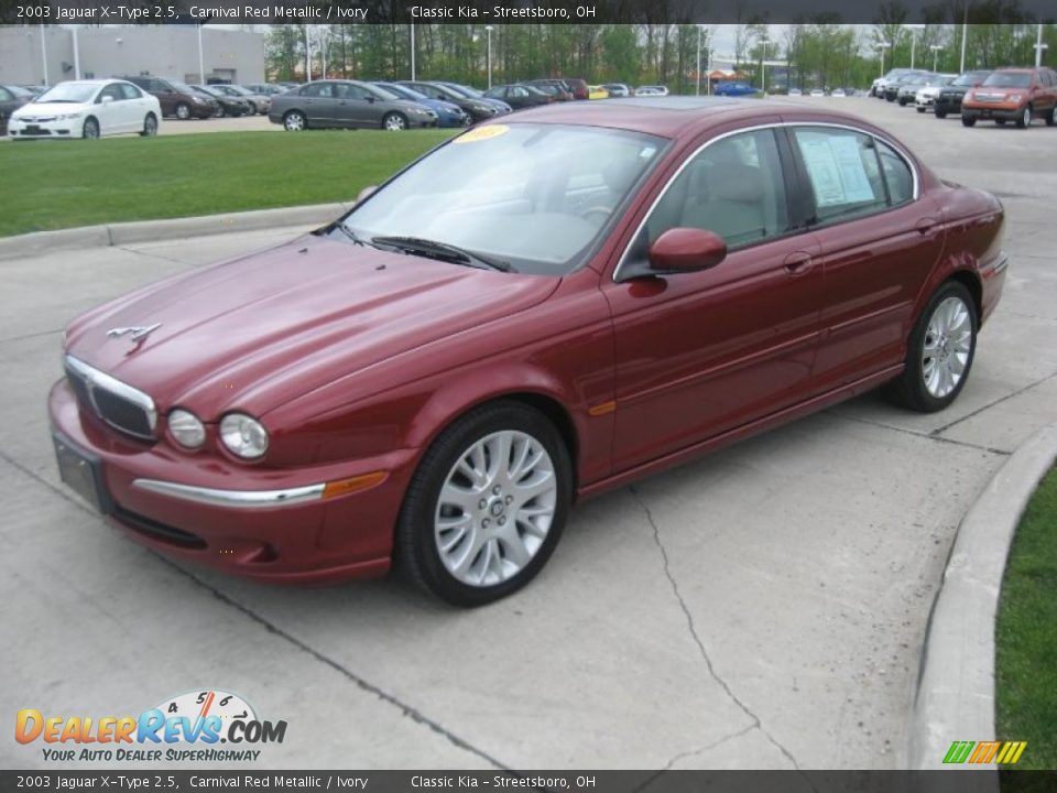 2003 Jaguar X-Type 2.5 Carnival Red Metallic / Ivory Photo #7