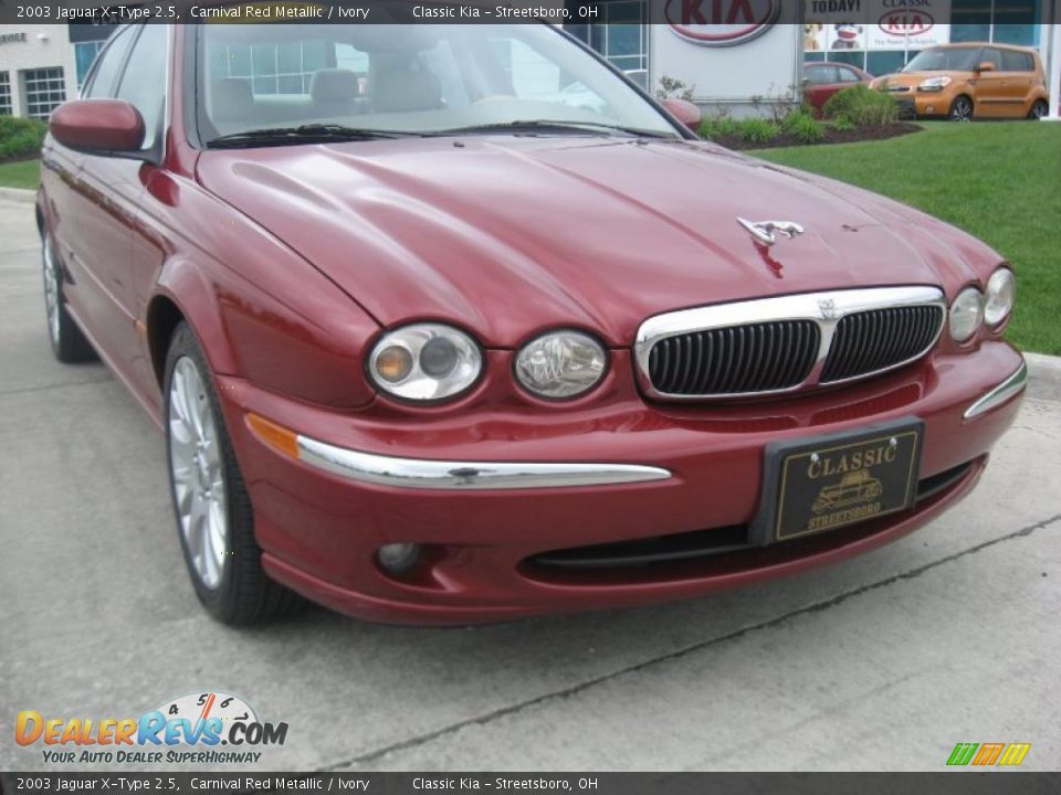 2003 Jaguar X-Type 2.5 Carnival Red Metallic / Ivory Photo #12