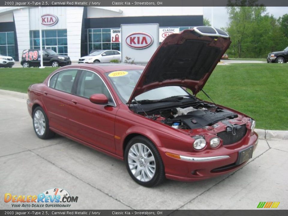 2003 Jaguar X-Type 2.5 Carnival Red Metallic / Ivory Photo #27