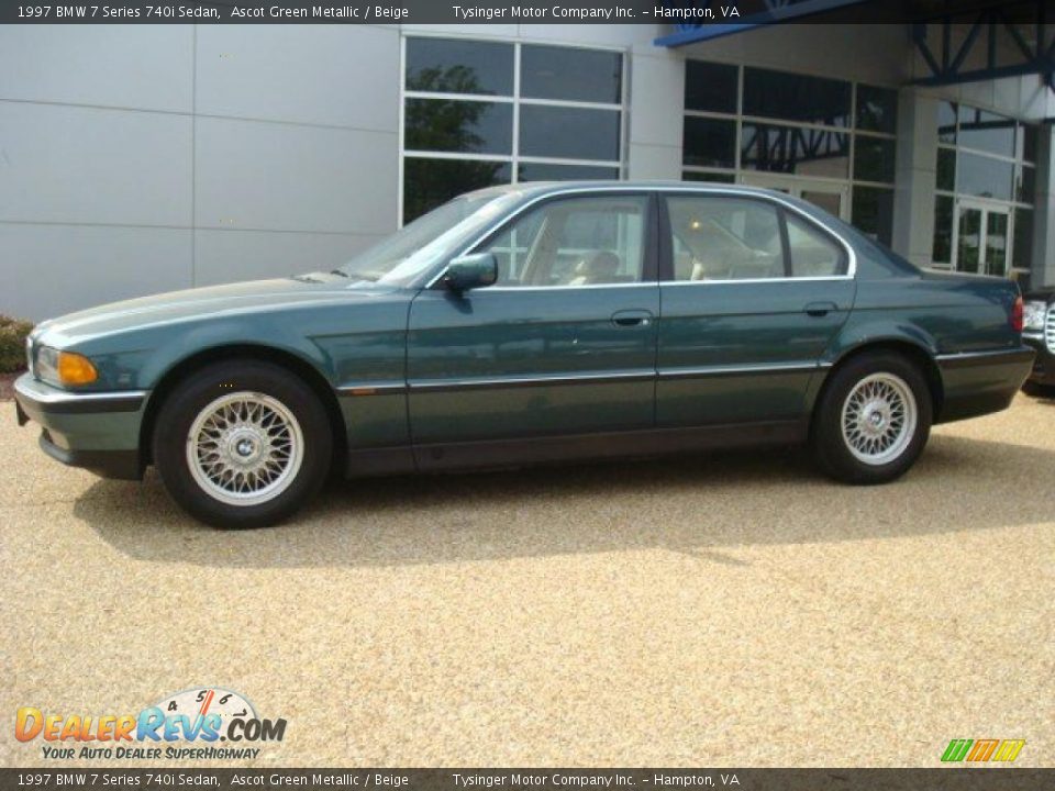 1997 BMW 7 Series 740i Sedan Ascot Green Metallic / Beige Photo #3
