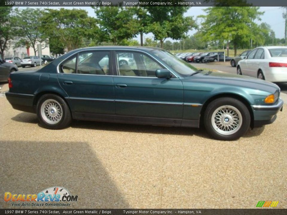 1997 BMW 7 Series 740i Sedan Ascot Green Metallic / Beige Photo #6
